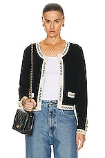 FWRD Renew Chanel 1995 Knit Cardigan in Black & White, view 1, click to view large image.