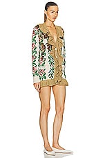 FWRD Renew Gucci Floral Ruffle Cardigan in Cream, view 2, click to view large image.