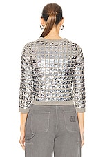 FWRD Renew Chanel Cashmere Sequin Cardigan in Silver, view 3, click to view large image.