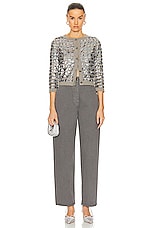 FWRD Renew Chanel Cashmere Sequin Cardigan in Silver, view 4, click to view large image.