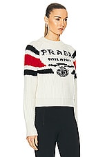FWRD Renew Prada Cashmere Sweater in White, view 2, click to view large image.