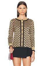 FWRD Renew Gucci Heart Cardigan in Yellow, view 1, click to view large image.