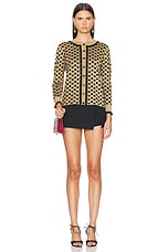 FWRD Renew Gucci Heart Cardigan in Yellow, view 4, click to view large image.