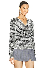 FWRD Renew Chanel Cotton Knit Sweater in Grey, view 2, click to view large image.
