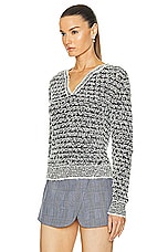 FWRD Renew Chanel Cotton Knit Sweater in Grey, view 3, click to view large image.