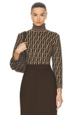 FWRD Renew Fendi Zucca Knit Sweater in Beige, view 1, click to view large image.