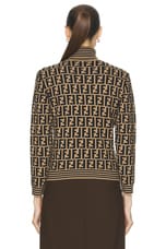 FWRD Renew Fendi Zucca Knit Sweater in Beige, view 3, click to view large image.