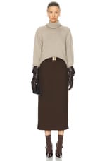FWRD Renew Chanel Turtleneck Sweater in Beige, view 4, click to view large image.