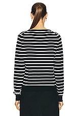 FWRD Renew Chanel Striped Sweater in Black & White, view 4, click to view large image.