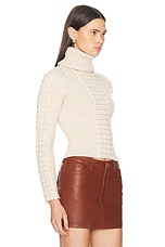 FWRD Renew Chanel Chocolate Bar Turtleneck Sweater in Ivory, view 2, click to view large image.