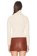 FWRD Renew Chanel Chocolate Bar Turtleneck Sweater in Ivory, view 3, click to view large image.