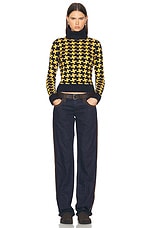 FWRD Renew Celine Knit Turtleneck Sweater in Yellow, view 4, click to view large image.