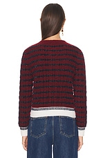 FWRD Renew Chanel Coco Mark Sweater in Red, view 3, click to view large image.