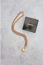 FWRD Renew Chanel Coco Mark Pendant Necklace in Gold, view 9, click to view large image.