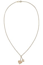 FWRD Renew Chanel Coco Mark Heart Necklace in Light Gold, view 1, click to view large image.