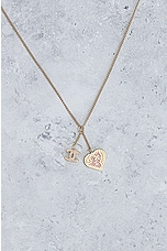 FWRD Renew Chanel Coco Mark Heart Necklace in Light Gold, view 3, click to view large image.