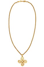 FWRD Renew Chanel Coco Mark Necklace in Gold, view 1, click to view large image.