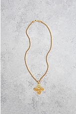 FWRD Renew Chanel Coco Mark Necklace in Gold, view 2, click to view large image.