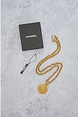 FWRD Renew Chanel Coco Mark Pendant Necklace in Gold, view 8, click to view large image.