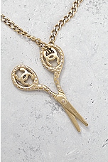 FWRD Renew Chanel Scissor Necklace in Gold, view 3, click to view large image.