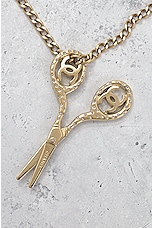 FWRD Renew Chanel Scissor Necklace in Gold, view 4, click to view large image.