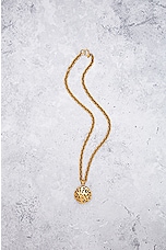 FWRD Renew Chanel Coco Mark Pendant Chain Necklace in Gold, view 2, click to view large image.