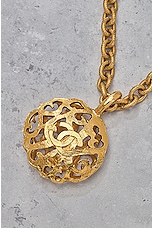 FWRD Renew Chanel Coco Mark Pendant Chain Necklace in Gold, view 6, click to view large image.