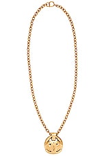 FWRD Renew Chanel 1994 Large Quilted CC Pendant Necklace in Gold, view 1, click to view large image.