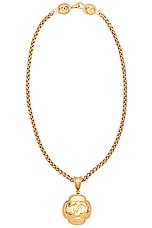 FWRD Renew Chanel Pendant Necklace in Gold, view 1, click to view large image.