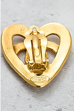 FWRD Renew Chanel Coco Mark Heart Earrings in Gold, view 4, click to view large image.
