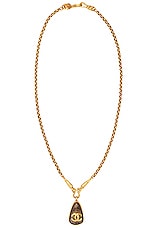 FWRD Renew Chanel 1997 CC Stone Pendant Necklace in Gold, view 1, click to view large image.