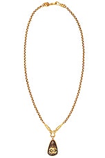 FWRD Renew Chanel 1997 CC Stone Necklace in Gold, view 1, click to view large image.