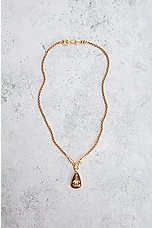 FWRD Renew Chanel 1997 CC Stone Pendant Necklace in Gold, view 2, click to view large image.