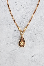 FWRD Renew Chanel 1997 CC Stone Pendant Necklace in Gold, view 3, click to view large image.