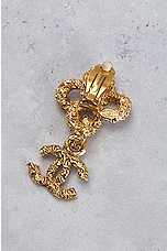 FWRD Renew Chanel Coco Mark Dangle Earrings in Gold, view 4, click to view large image.