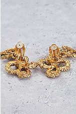 FWRD Renew Chanel Coco Mark Dangle Earrings in Gold, view 5, click to view large image.