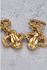 FWRD Renew Chanel Coco Mark Dangle Earrings in Gold, view 6, click to view large image.