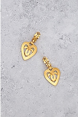 FWRD Renew Chanel Heart Clip On Earrings in Gold, view 3, click to view large image.