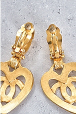 FWRD Renew Chanel Heart Clip On Earrings in Gold, view 4, click to view large image.
