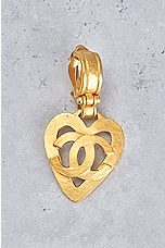 FWRD Renew Chanel Heart Clip On Earrings in Gold, view 6, click to view large image.