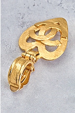 FWRD Renew Chanel Heart Clip On Earrings in Gold, view 7, click to view large image.