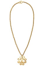 FWRD Renew Chanel Coco Mark Flower Necklace in Gold, view 1, click to view large image.