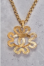 FWRD Renew Chanel Coco Mark Flower Necklace in Gold, view 4, click to view large image.