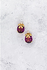 FWRD Renew Chanel Stone Clip On Earrings in Gold & Burgundy, view 2, click to view large image.