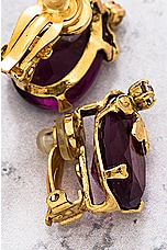 FWRD Renew Chanel Stone Clip On Earrings in Gold & Burgundy, view 6, click to view large image.