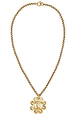 FWRD Renew Chanel Coco Mark Clover Necklace in Light Gold, view 1, click to view large image.