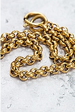 FWRD Renew Chanel Coco Mark Clover Necklace in Light Gold, view 6, click to view large image.