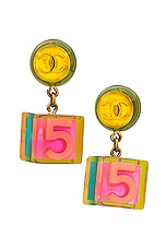 FWRD Renew Chanel Swing Clip On Earrings in Multi, view 1, click to view large image.
