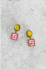 FWRD Renew Chanel Swing Clip On Earrings in Multi, view 2, click to view large image.