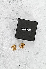FWRD Renew Chanel Turnlock Clip On Earrings in Light Gold, view 7, click to view large image.